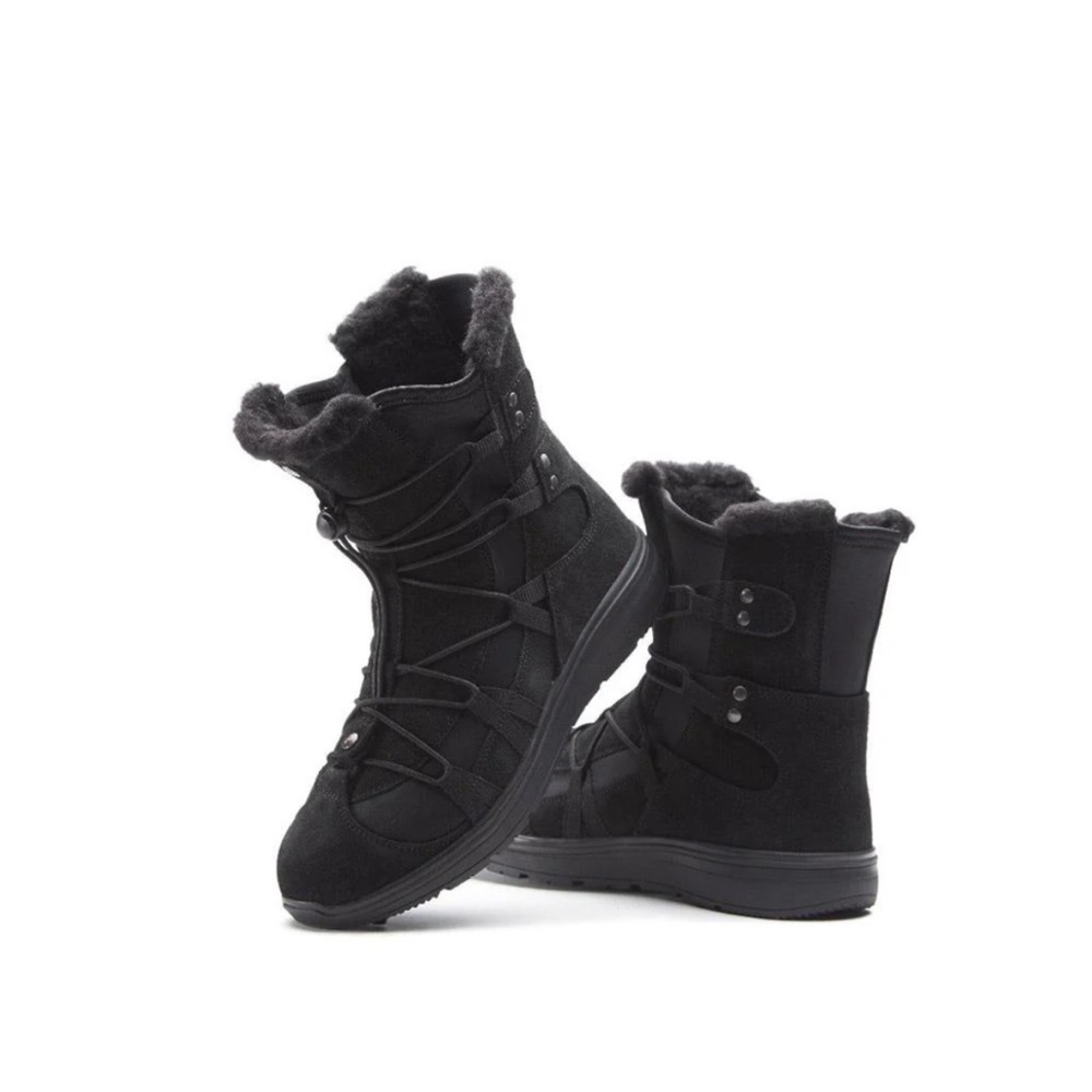 Pandere “Alaskan” Boot Adaptive Stylish Black Winter Faux Fur